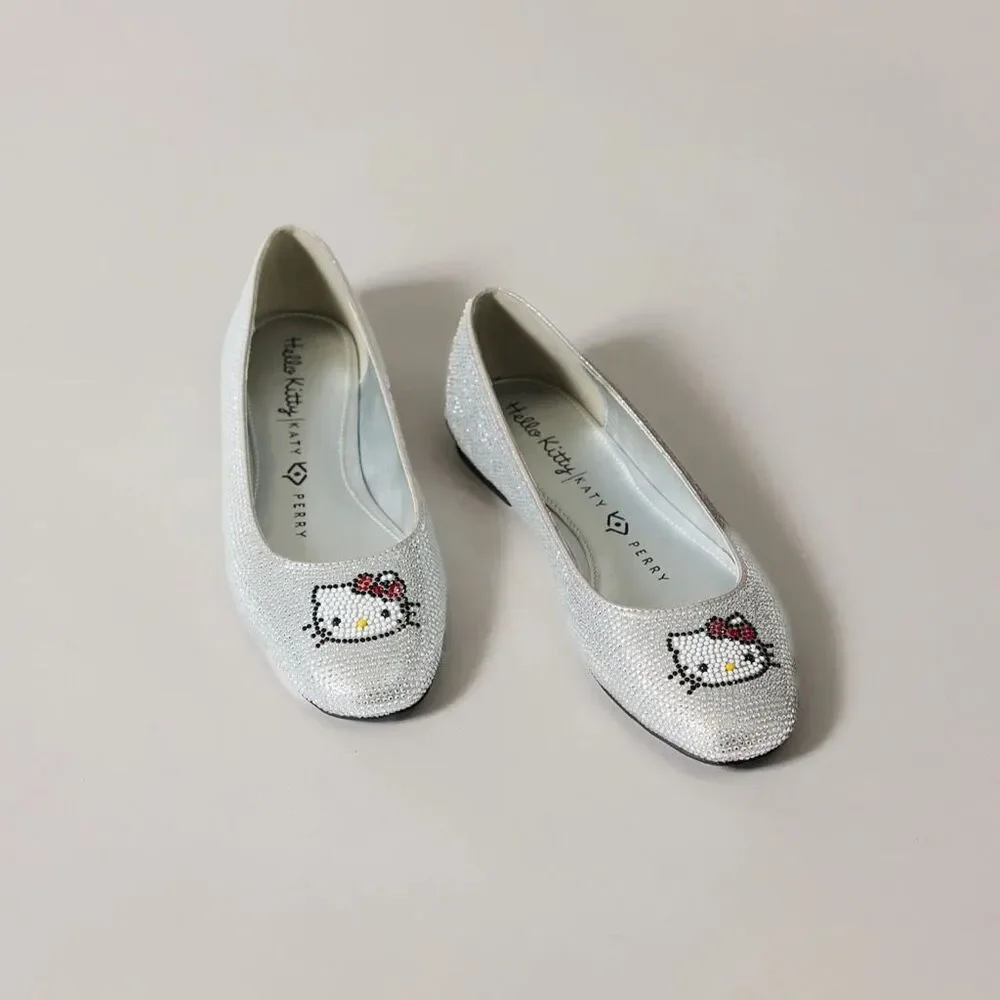 Hello Kitty x Katy Perry Rhinestone Ballet Flats Crystal Bling Womens 11 NEW